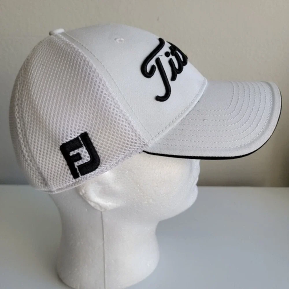 Titleist FootJoy FJ Golf Hat Cap Logo White‎ Black New Era Size Medium Large